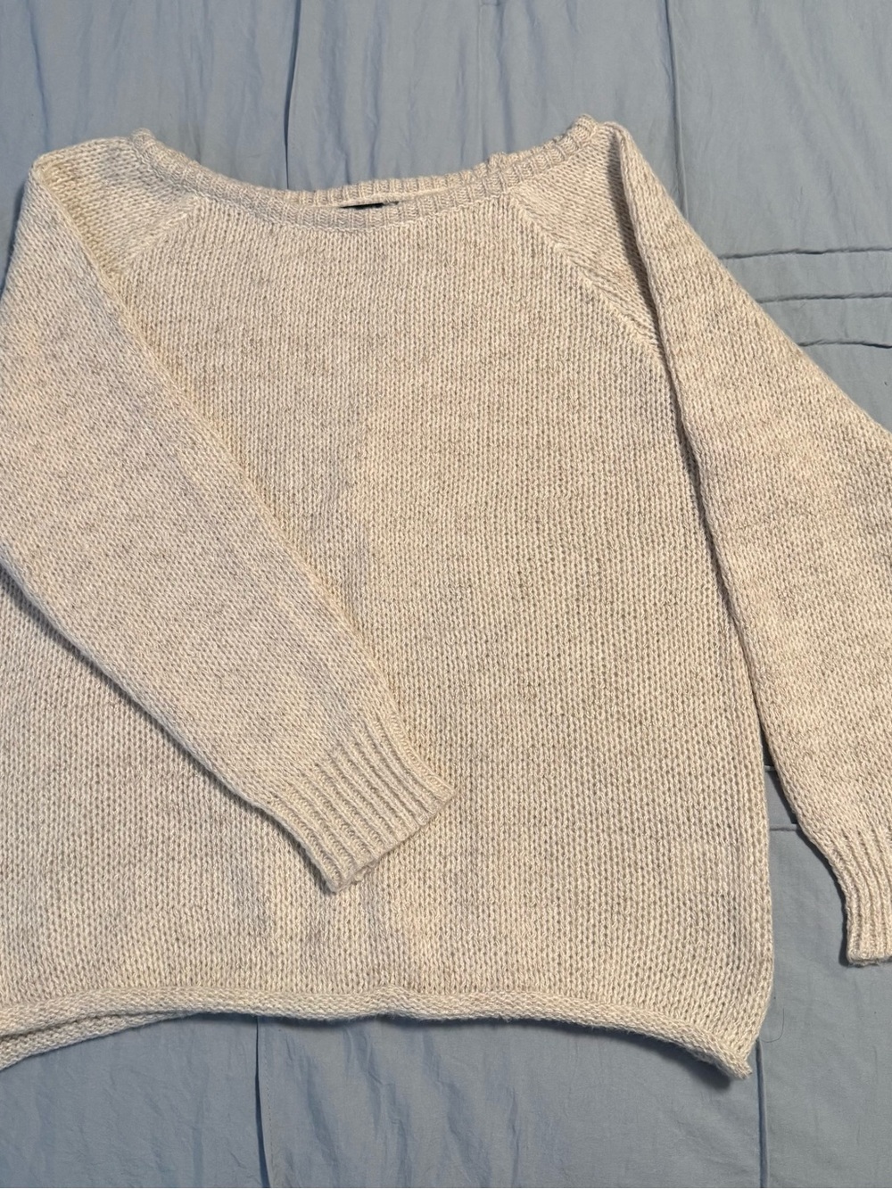 Light Gray Crewneck Knit Sweater - Women